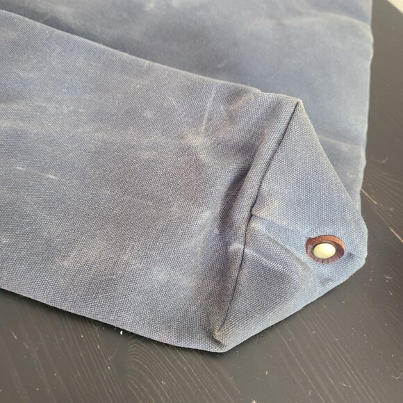 General Knot & Co Smuggler Waxed Canvas Portfolio Tote Bag Leather Straps Blue - Picture 9 of 10